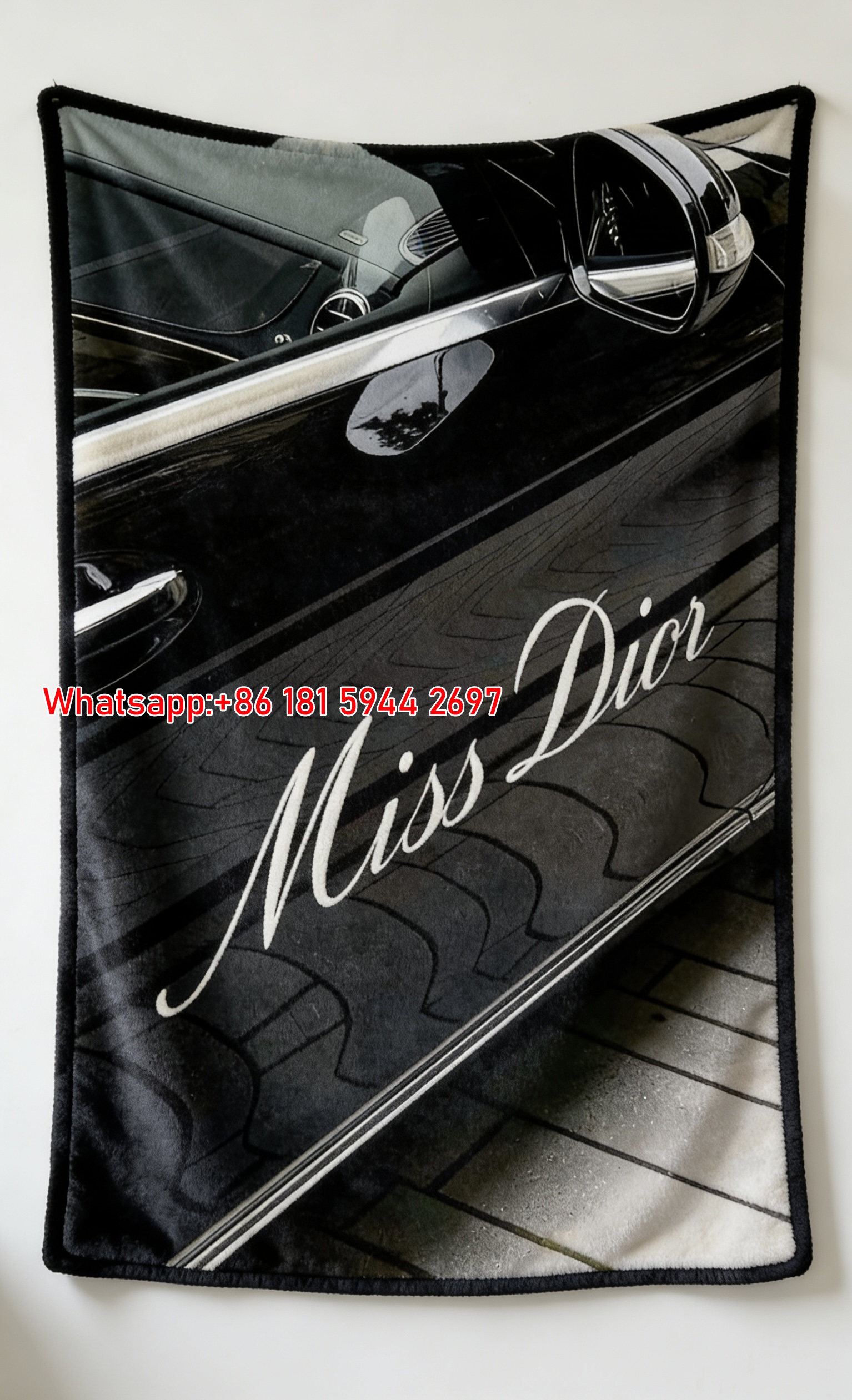 Miss Dior Car Script Flannel Blanket Throw Sofa Decor D145